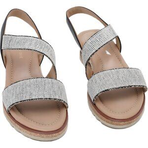 Easy Spirit Sabina Strappy Slingback Sandals Beige/Black Women's US 7W